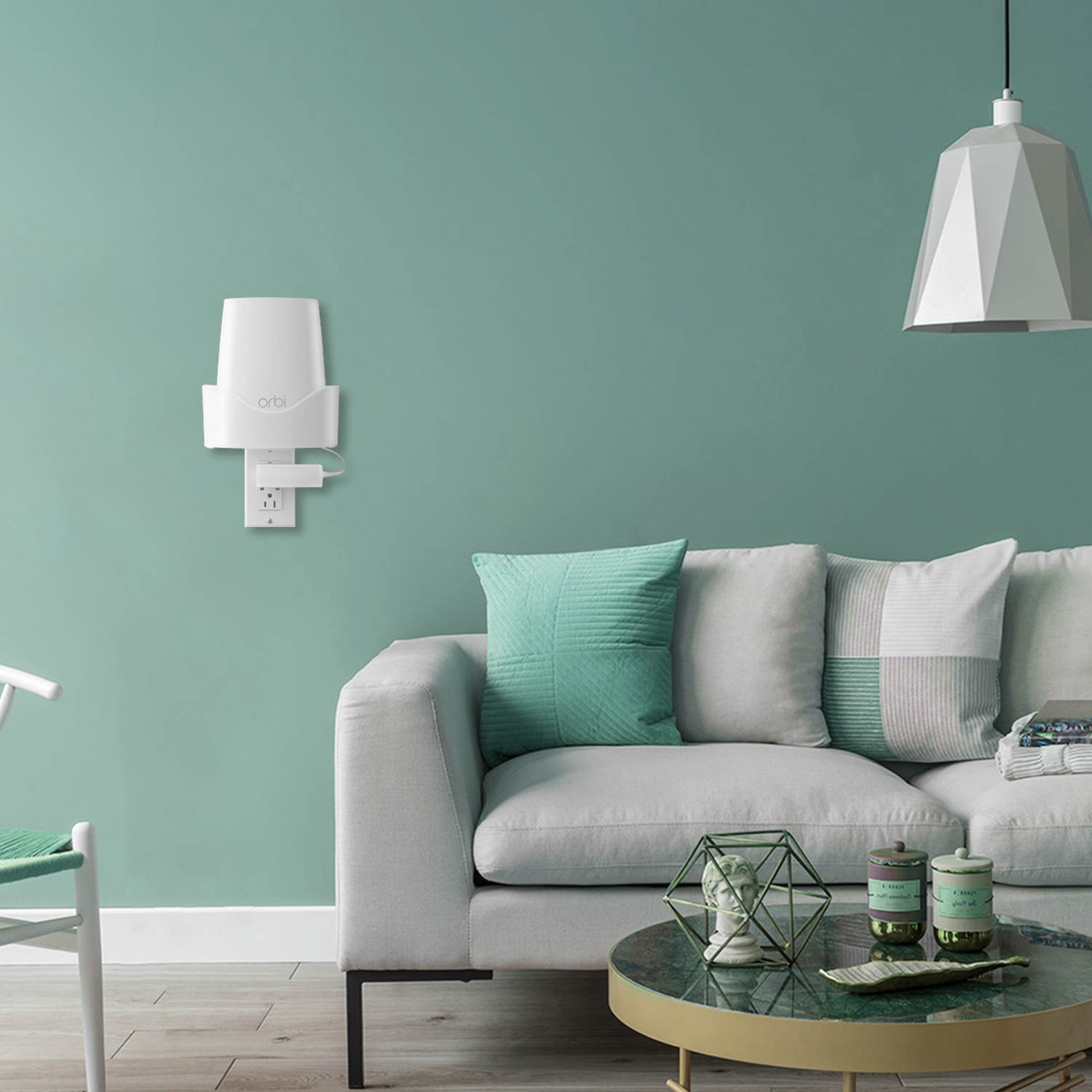 STANSTAR Wall Mount for NETGEAR ORBI AC2200(RBK23) Whole Home Mesh WiFi System,Sturdy Bracket Holder with Space Saving ORBI Router Wall Holder Without Messy Wires(2 Pack)