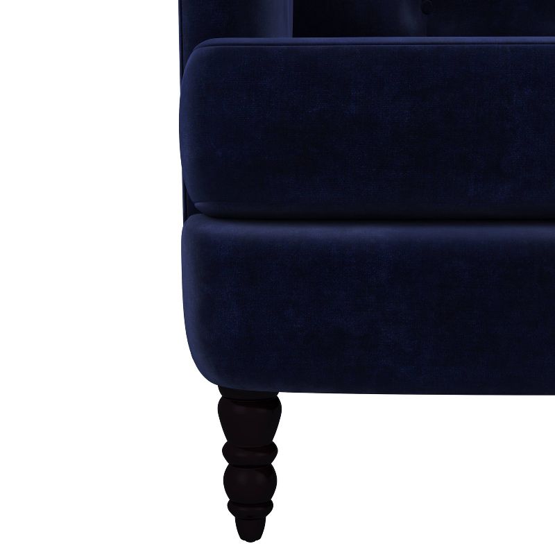 Suzanne Button Tufted Armchair Velvet Navy Blue - Handy Living