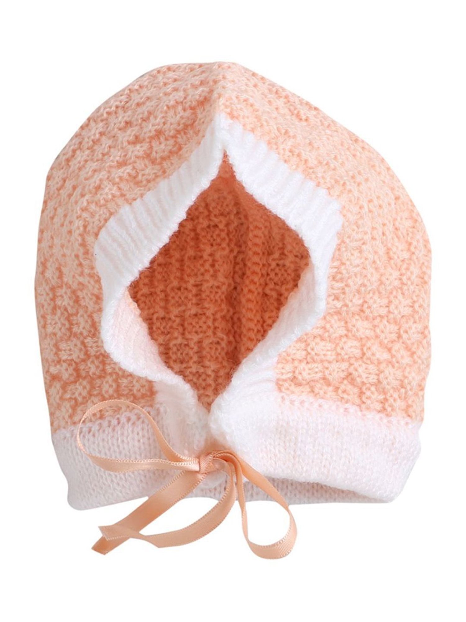 Little Angels Kids Beige & White Textured Pattern Full Sleeves Sweater Set