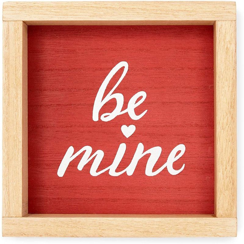 Farmlyn Creek 3 Pieces Wood Blocks Set for Valentine's Day Decor, XOXO, Hearts, Be Mine (6 x 6 in)