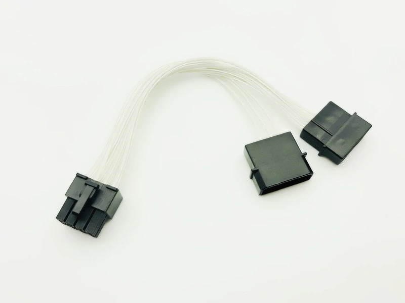 18cm Dual 4Pin to 8Pin Graphics Card Power Cable 4PIN to 8PIN Graphic Card Cable Supply Dual D port to 8 pin for BTC Mining