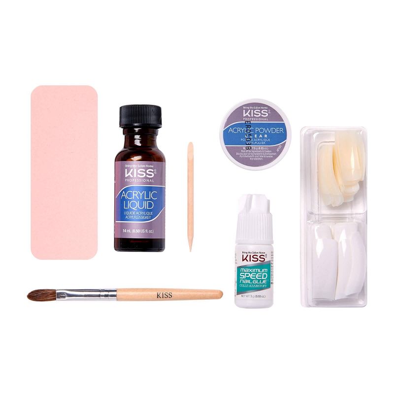 Kiss Bring the Salon Home French Acrylic Nail Kit - Natural