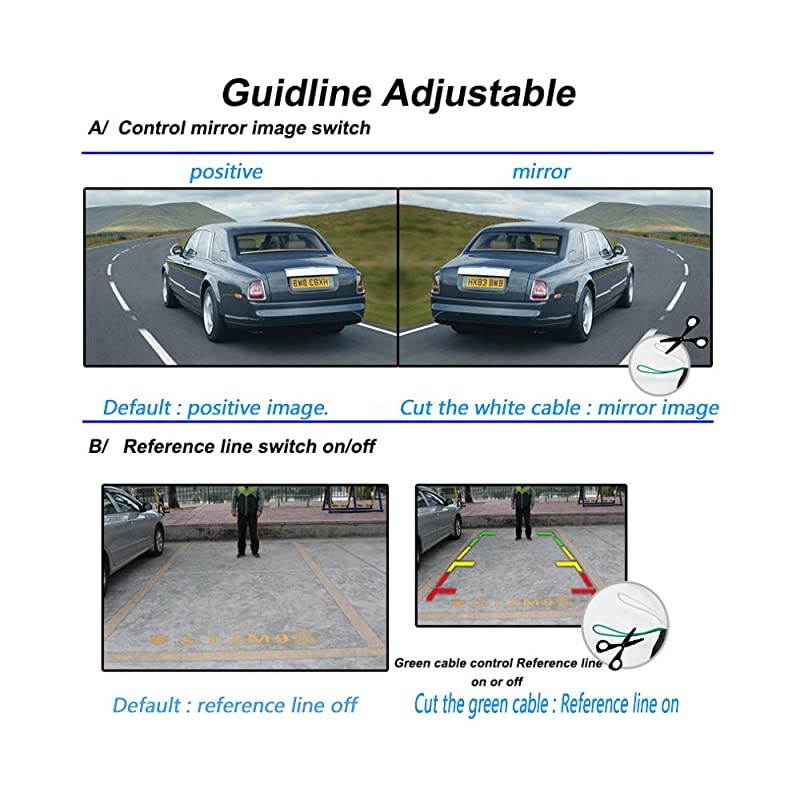 Backup Camera for Car  Wide View Angle 2in1 Universal Car Front Side Rear View Camera2 Installation Options Removable GuildlinesMirror NonMirror Image12V Only