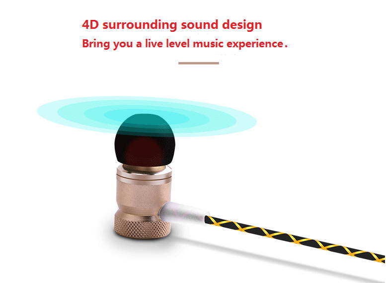 High level metal earphone with microphone HI-FI stereo sound bass sound high quality 3.5mm plug gray color