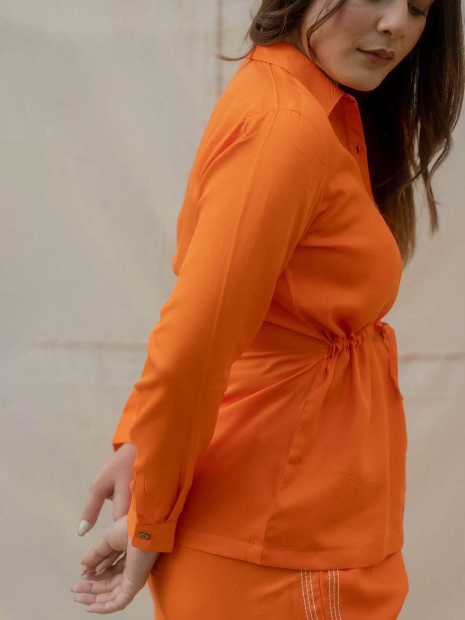 Anousshka Rust Drawstring Shirt