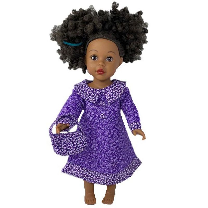 The Queen's Treasures Little House on the Prairie Green Calico Dress, Bonnet & Apron for 18" American Girl Dolls