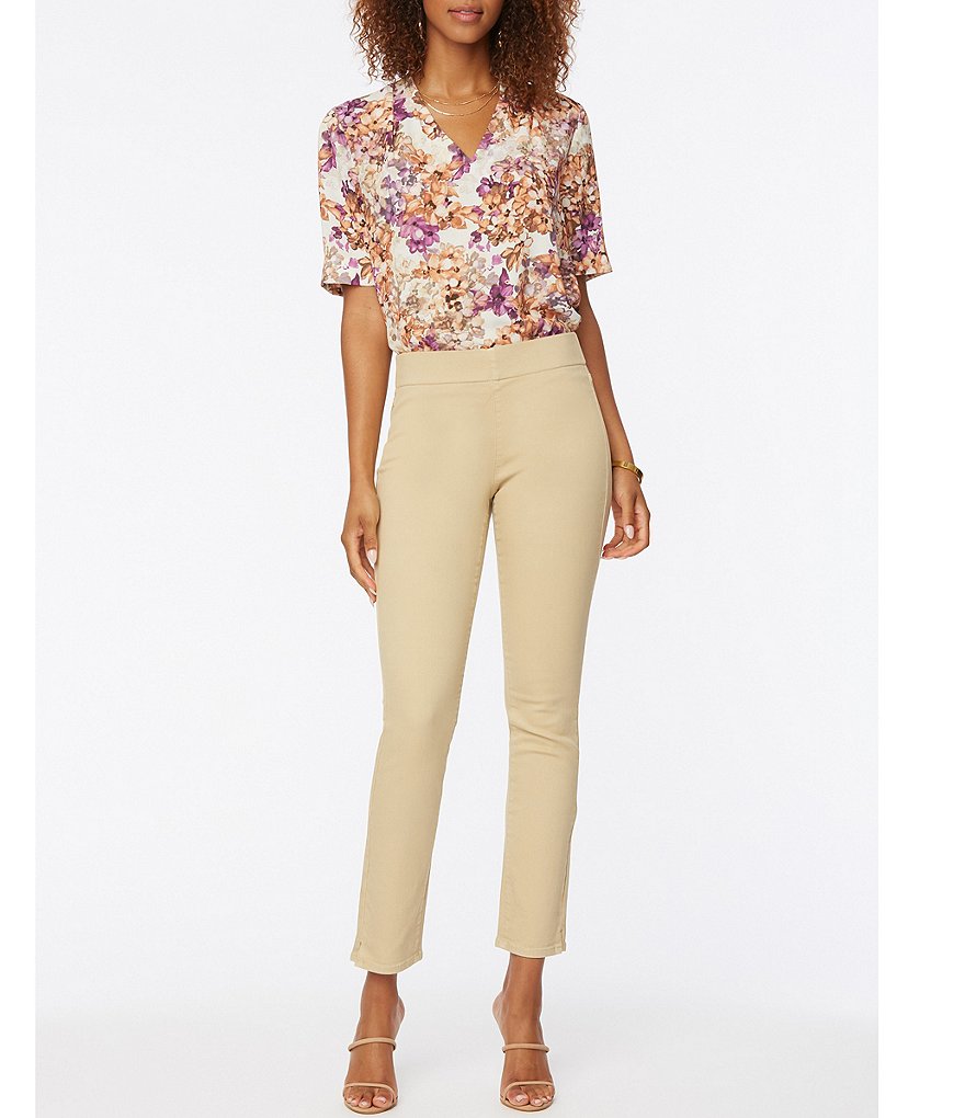 NYDJ Pull-On Skinny Ankle Side Hem Slit Jeans