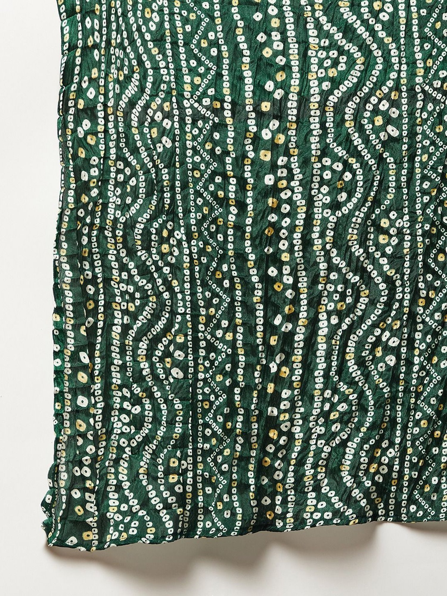 Inweave Green Bandhani Print Dupatta