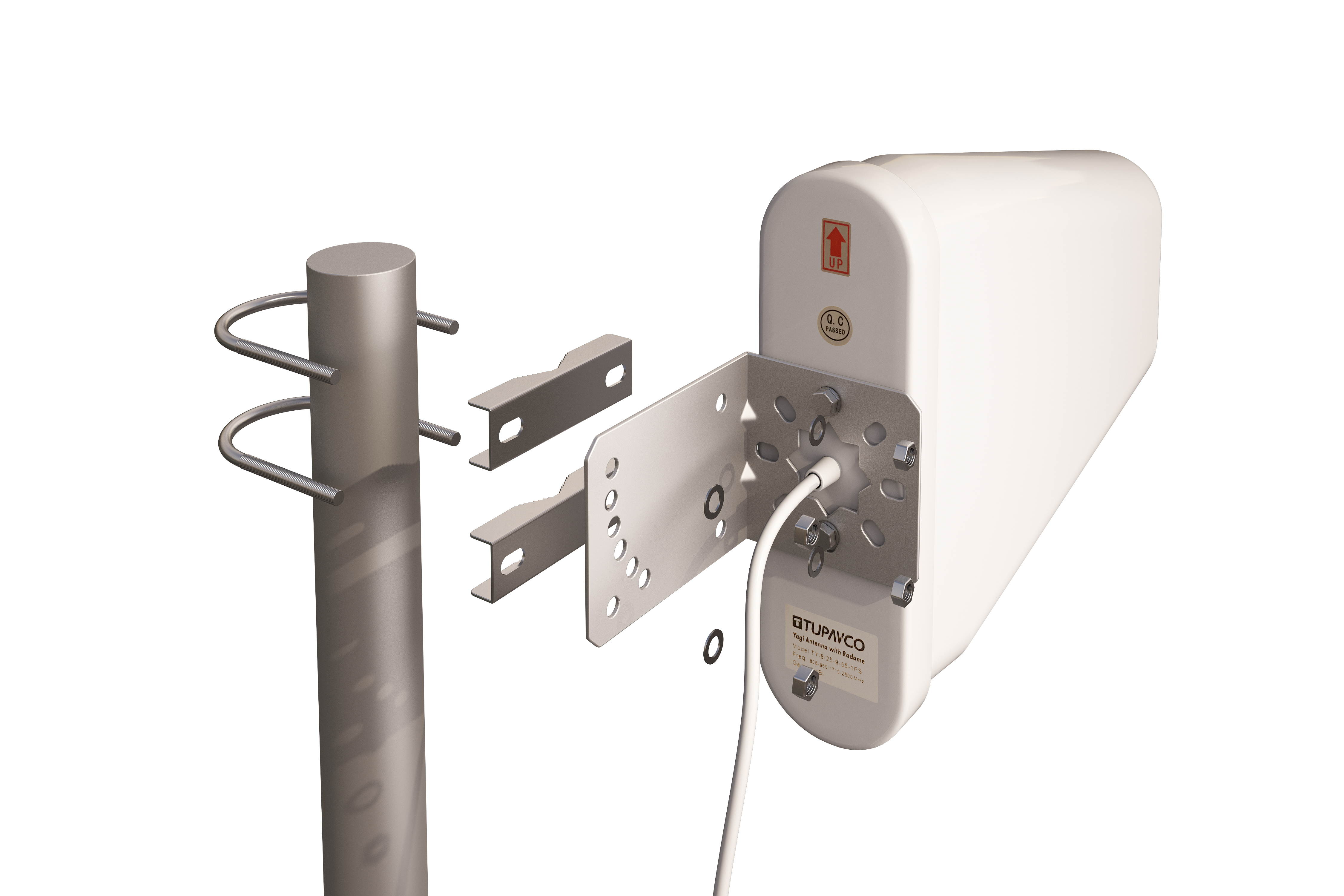 Yagi Directional Antenna-Tupavco TP514 - 3G/4G/LTE 9dBi 800MHz-960MHz and 1.7-2.5GHz 2FT Cable w/ Two Types of Connectors RP-SMA-Male and TS-9 - Cell Phone Signal Booster Log Periodic Cellular