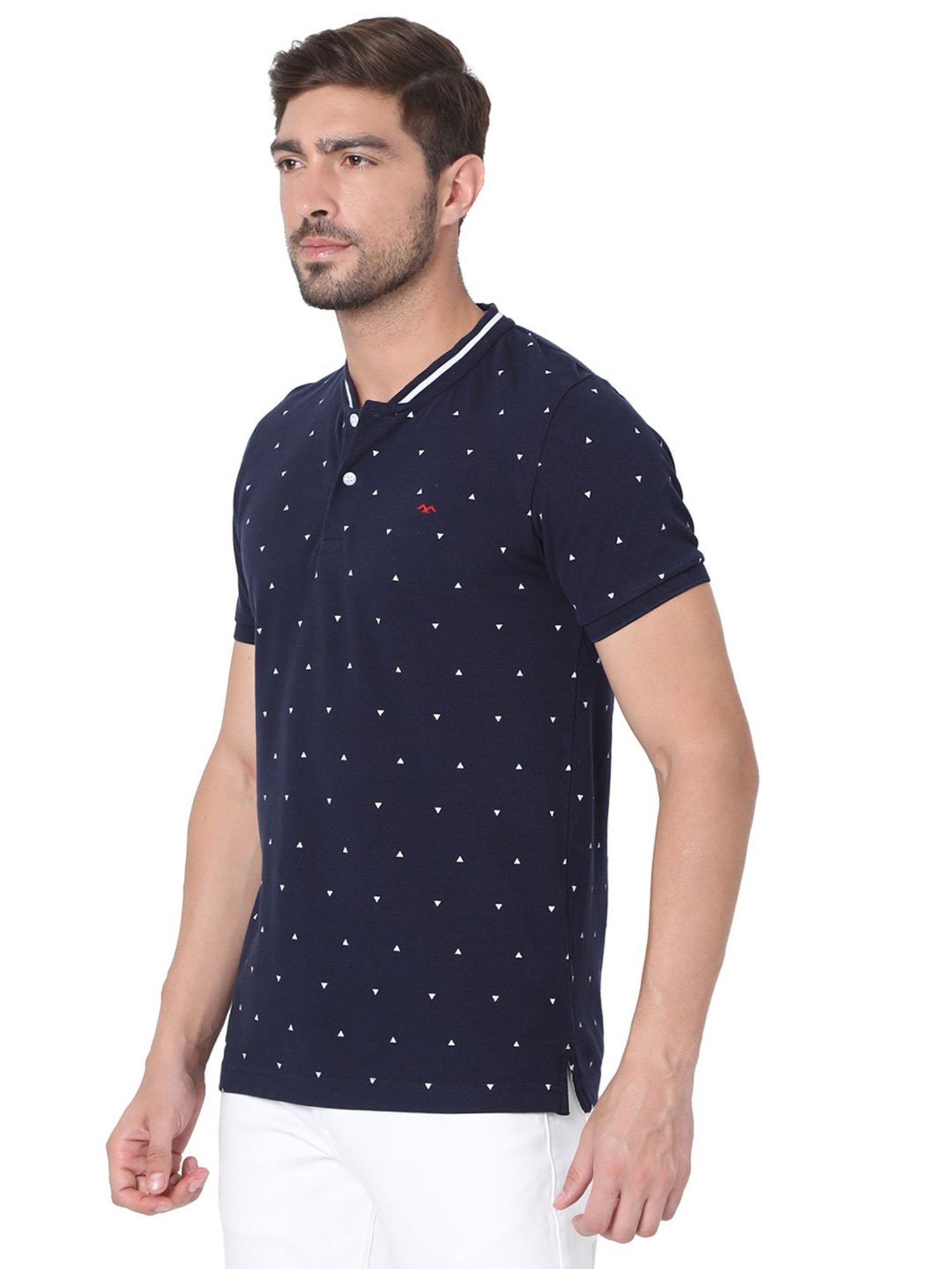 Mufti Navy Printed T-Shirt