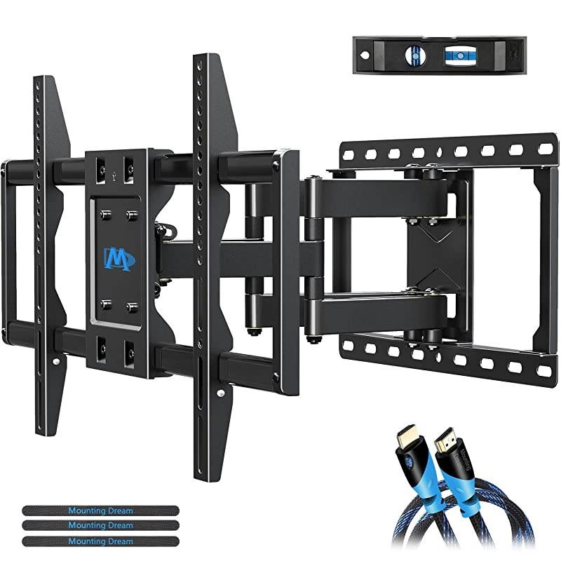 TV Mount Bracket for 4270 Inch Flat Screen TVs Full Motion TV Wall Mounts with Swivel Articulating Dual Arms Heavy Duty Design Max VESA 600x400mm 100 LBS Loading MD2296