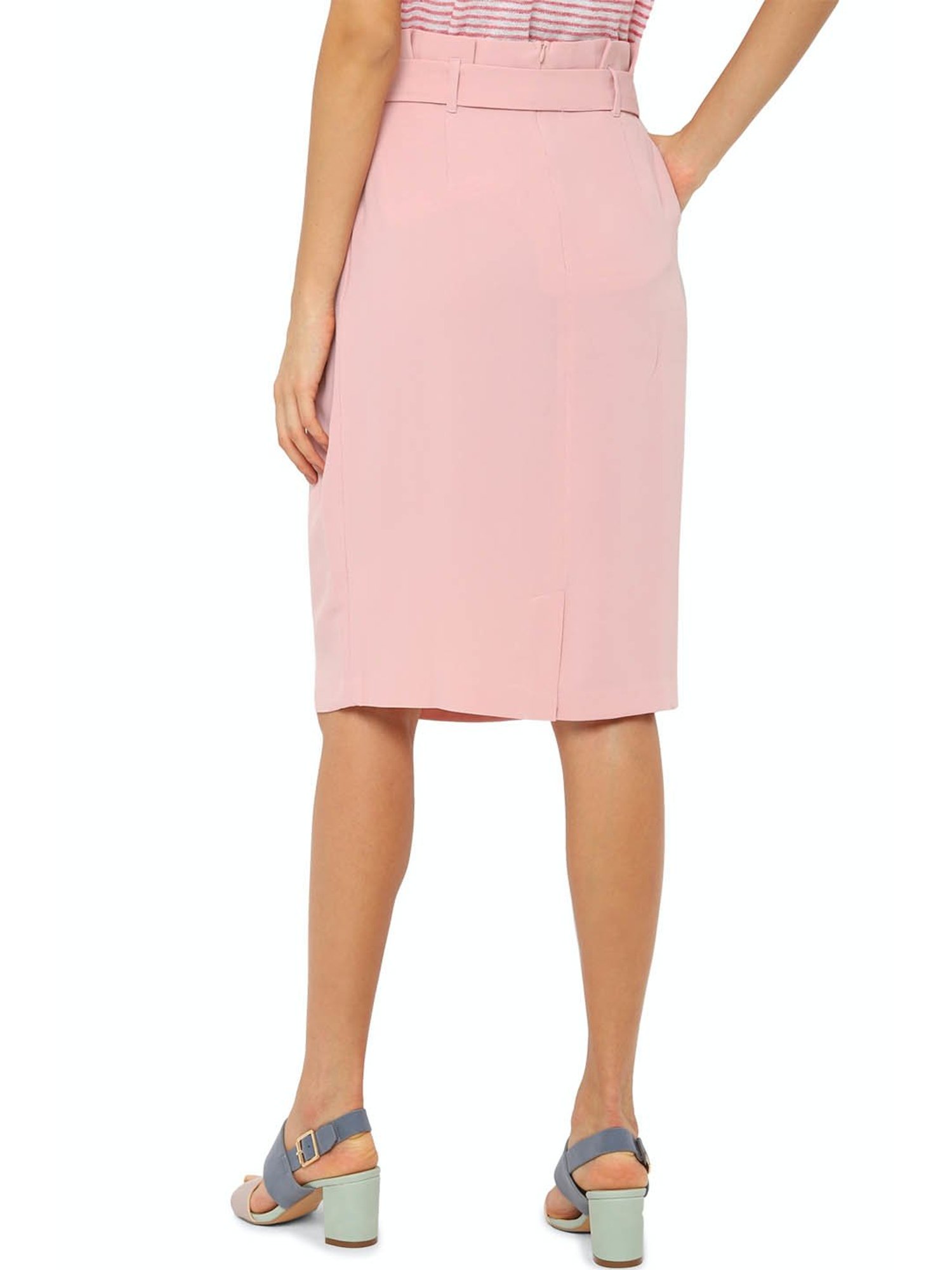 Solly by Allen Solly Pink Knee Length Skirt