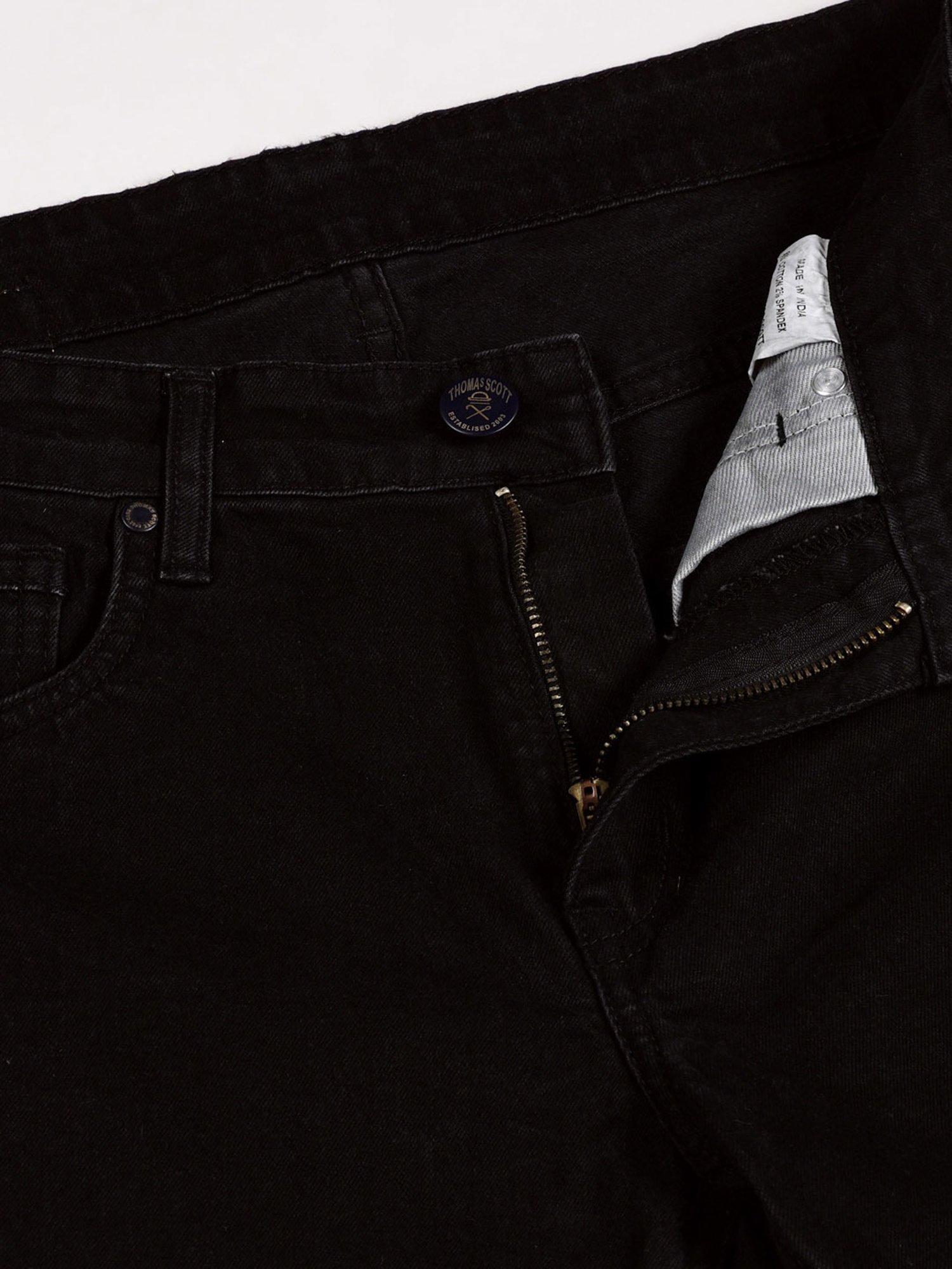 Thomas Scott Black Slim Fit Lightly Washed Jeans