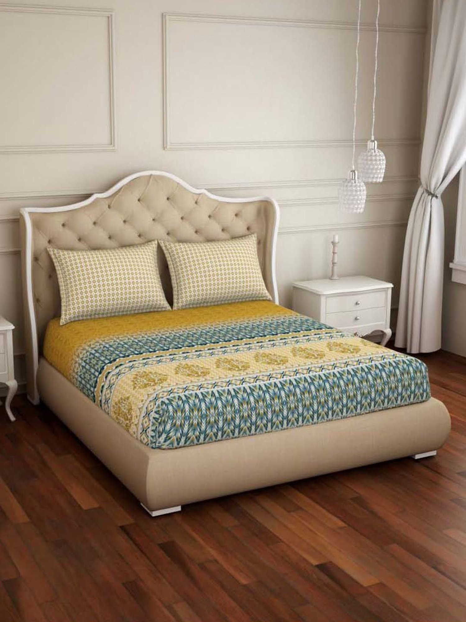 Maspar Purple 100% Cotton 200 TC Bed Sheet Set