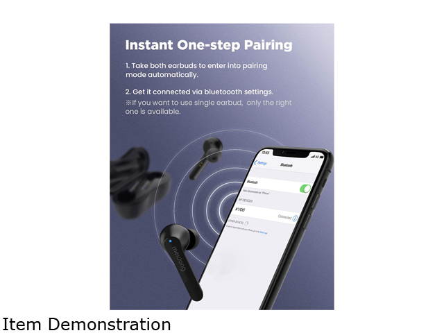 True Wireless Earbuds, Meidong Bluetooth Earbuds Headphones V5.0 KY06 in-Ear Earphones with Premium Sound and Deep Bass Smart Touch Control Built-in Mic Waterproof IPX6 Rchargable Charging Case Single