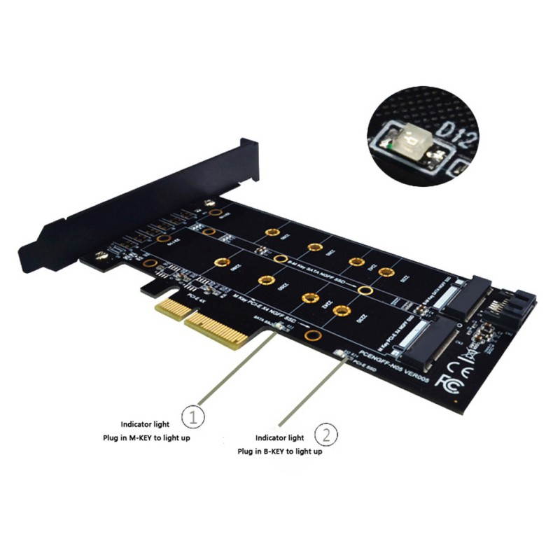 PCI-E4X To M.2 Key M+B Dual Interface Card Mining Special Riser Card PCIe Converter for BTC Miner Mining PCI-Express Adapter