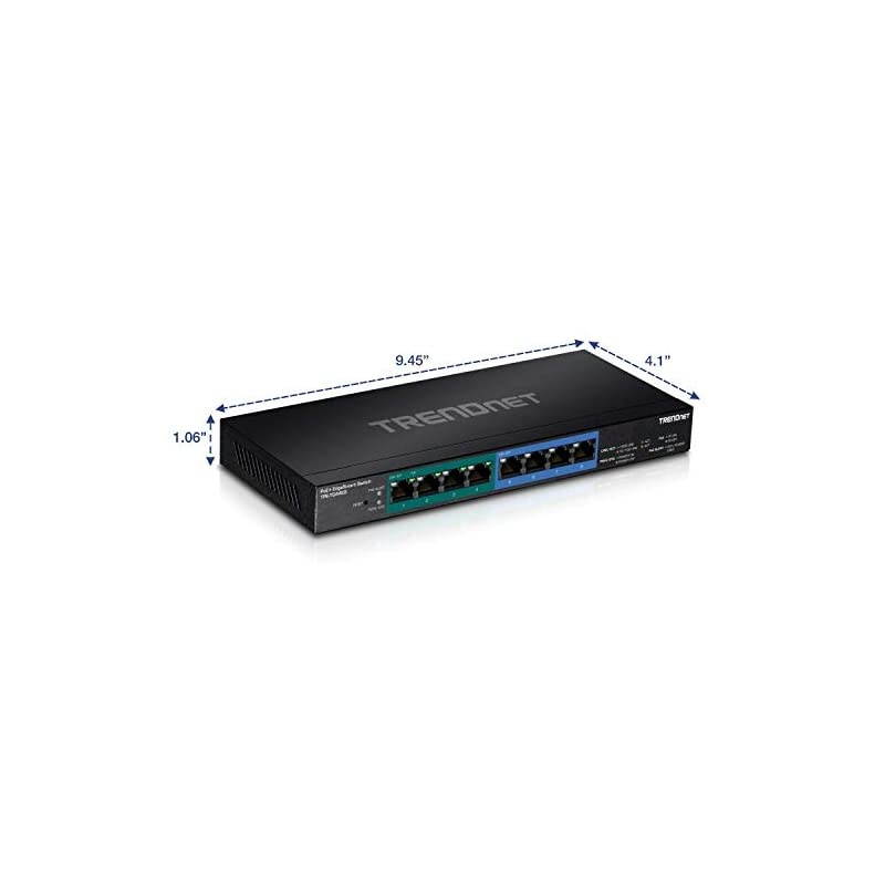 8-Port Gigabit EdgeSmart PoE+ Switch, 60W PoE Power Budget, 16Gbps Switching Capacity, TPE-TG44ES, Black, 4 x Gigabit| 4 x Gigabit PoE +