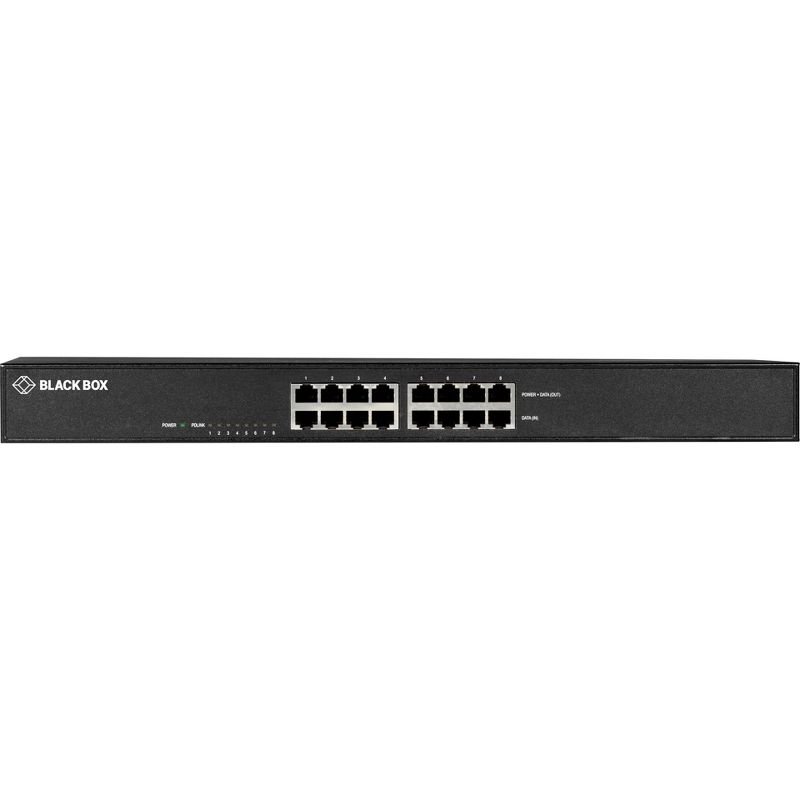 Black Box PoE Gigabit Ethernet Injector - 802.3at - 120 V AC, 230 V AC Input - 8 10/100/1000Base-T Input Port(s) - 8 10/100/1000Base-T Output Port(s)
