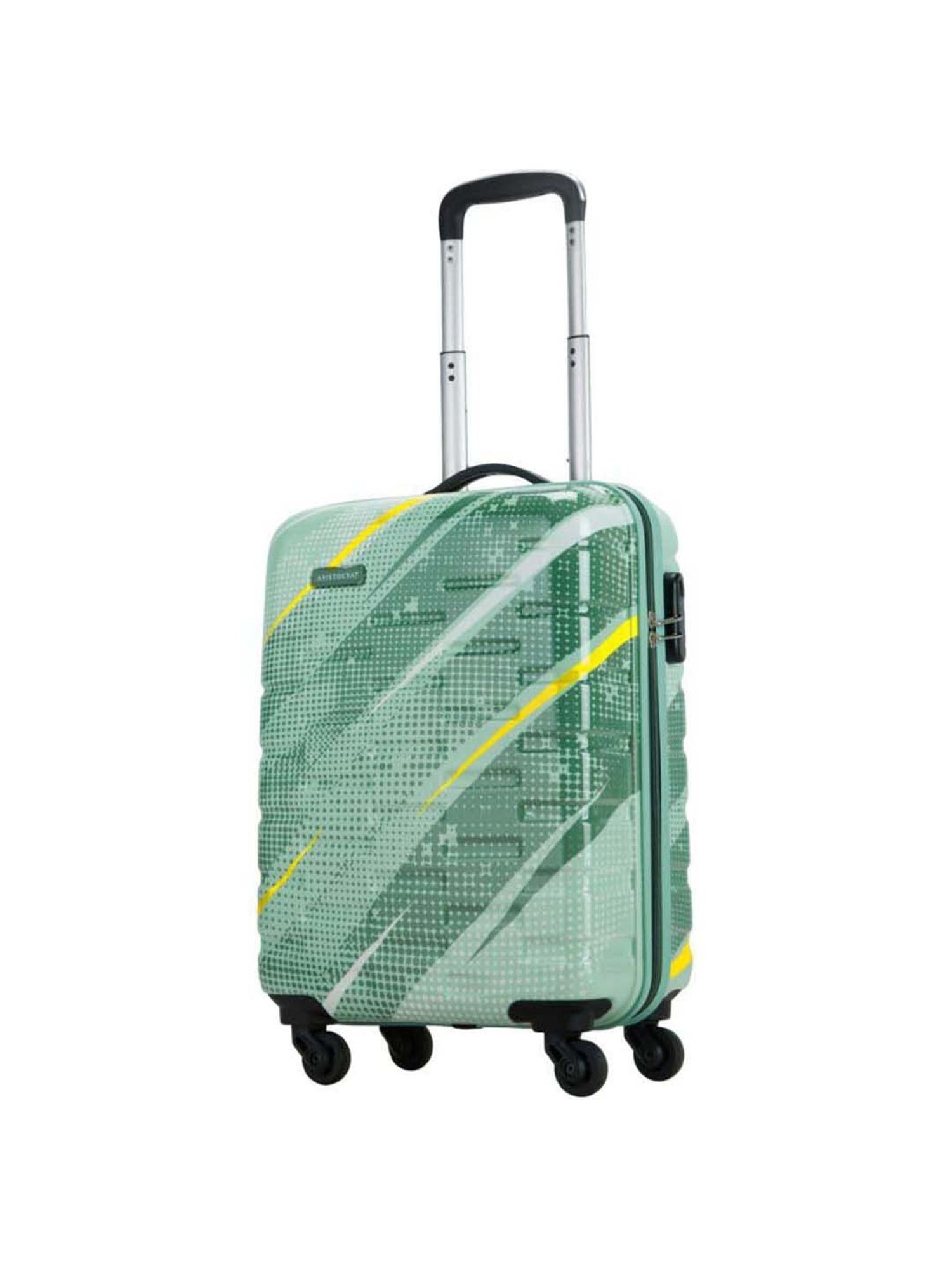 Aristocrat Radiance Green Printed Hard Cabin Trolley Bag - 38 cm