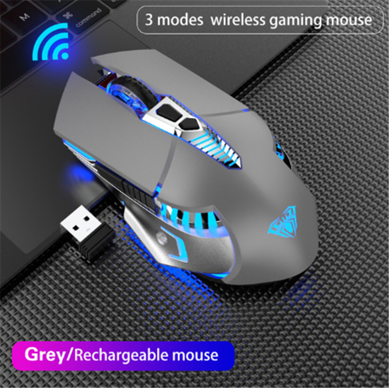 AULA RGB Gaming Mouse with Side Buttons Macro Programming 10000 DPI Adjustable 14 Key Wired USB Backlit Mouse for Desktop Laptop - H510 White