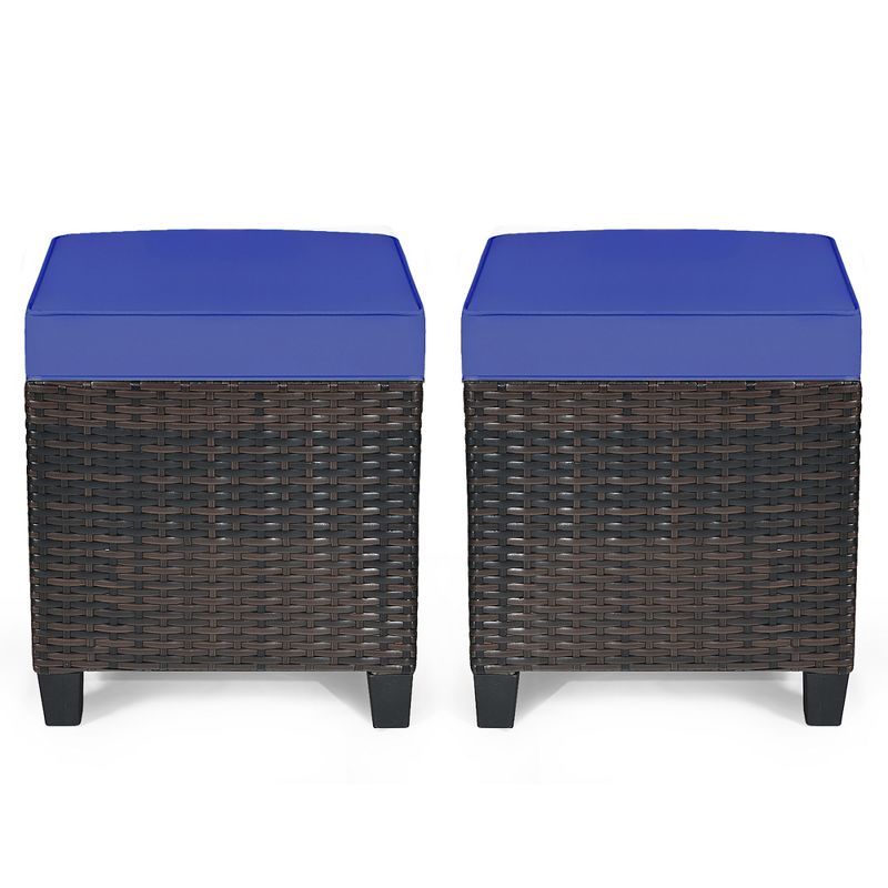 Newbury Premium Grade A Teak Wood Patio Ottoman White - Modway