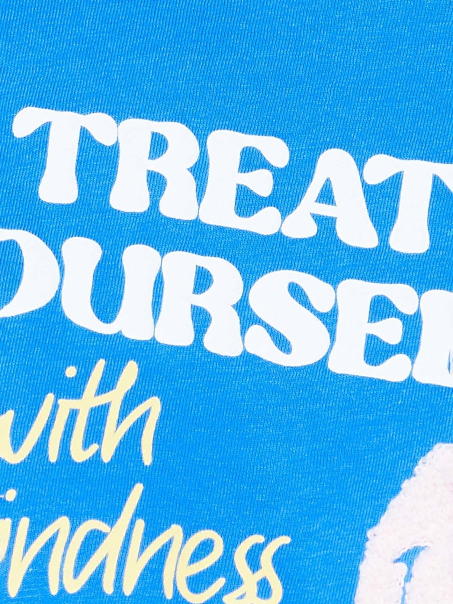 SmileyWorld Blue Cotton Printed Crop T-Shirt