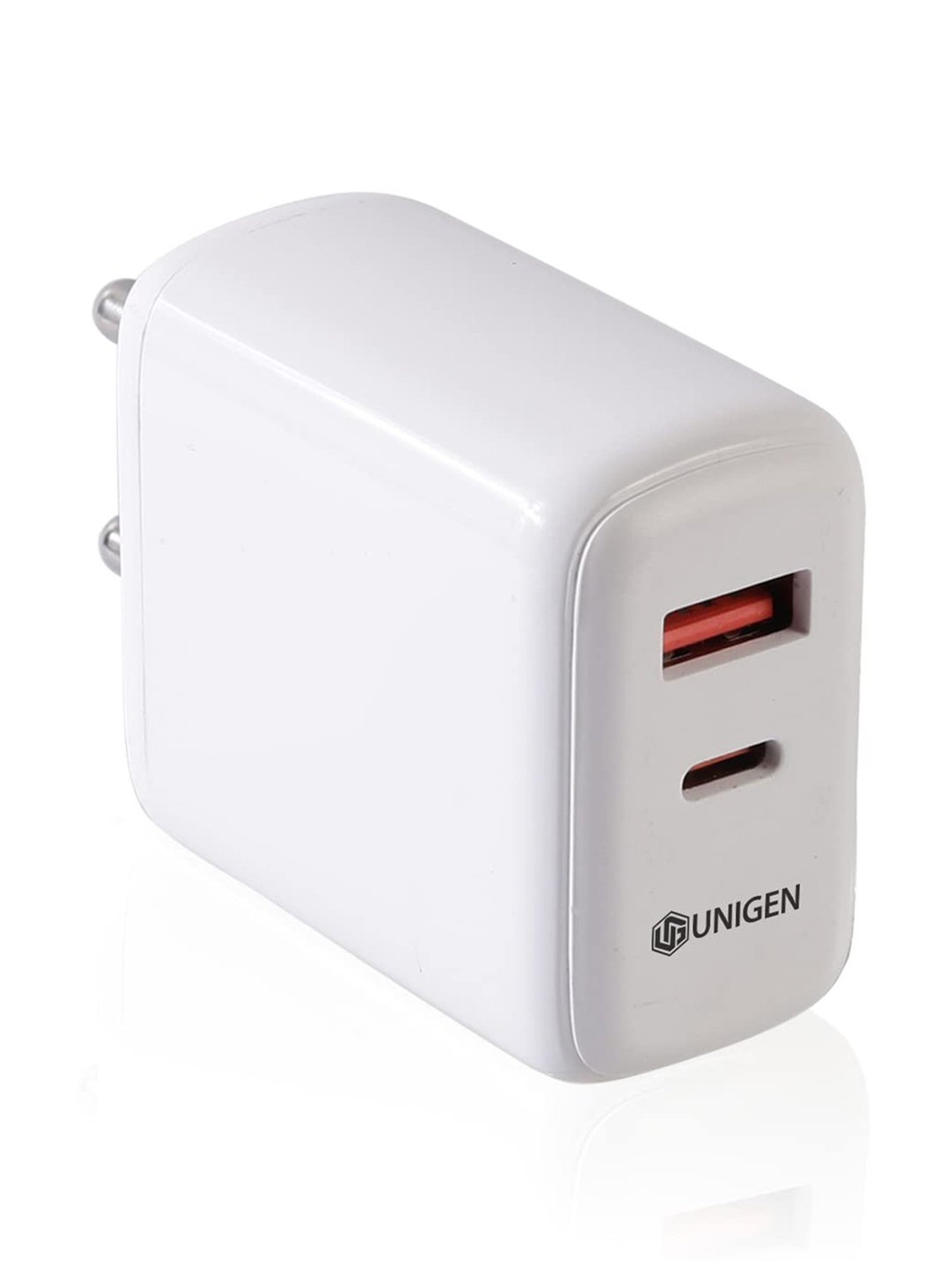 UNIGEN AUDIO 45W USB-C + USB-A Wall Charger for Fast Charging with Dual Port (White)