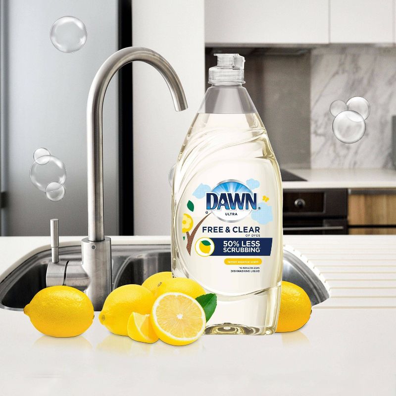 Dawn Free & Clear Dishwashing Liquid Dish Soap, Lemon Essence - 24 fl oz