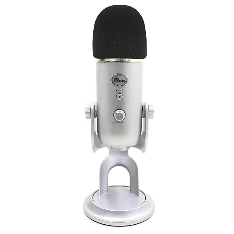 Foam Microphone Windscreen  Quality Sponge Mic Cover as a pop filter for Blue Yeti Yeti Pro Condenser MicrophonesBlack