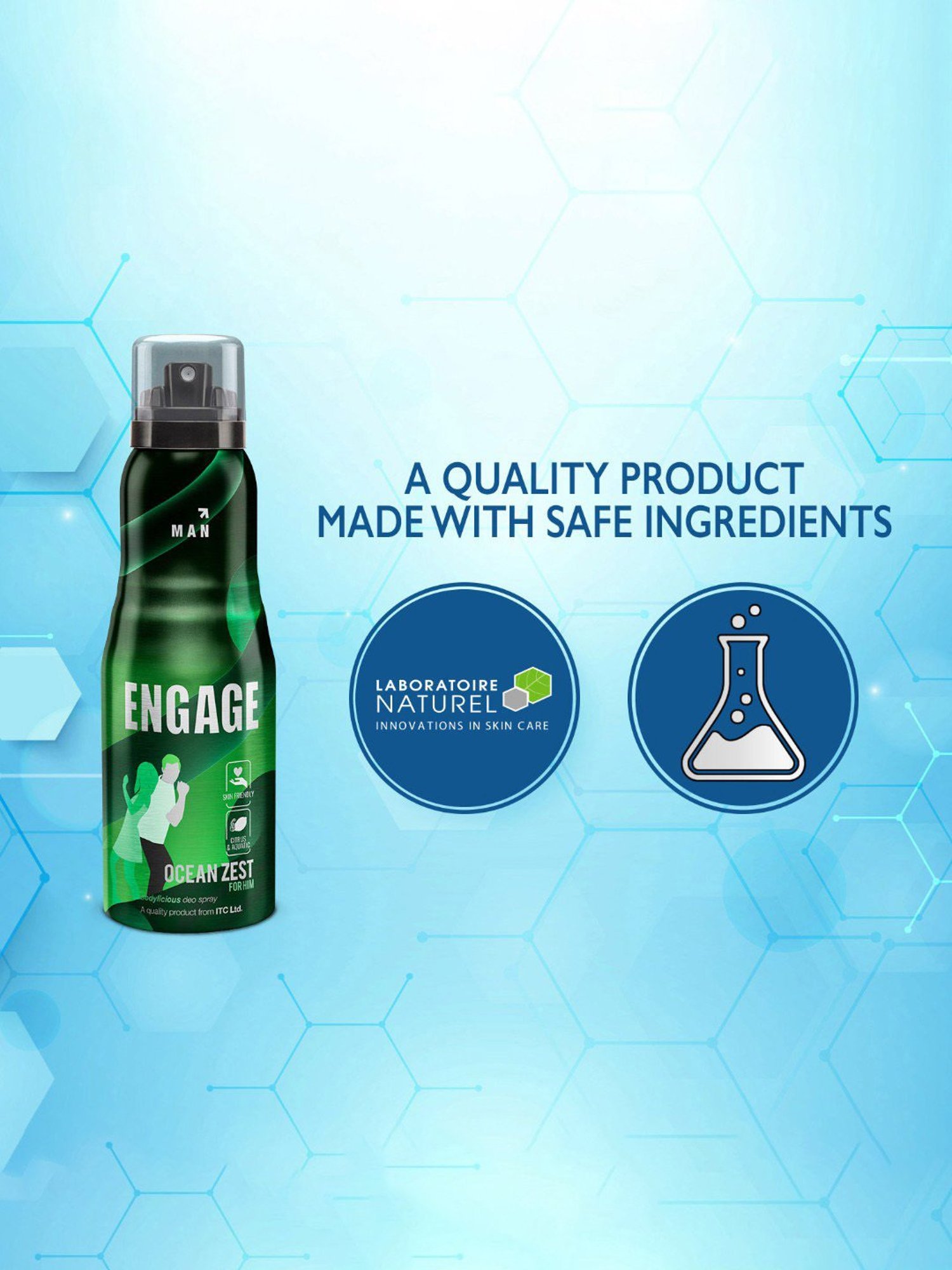 Engage Ocean Zest Deodorant for Men - 165 ml