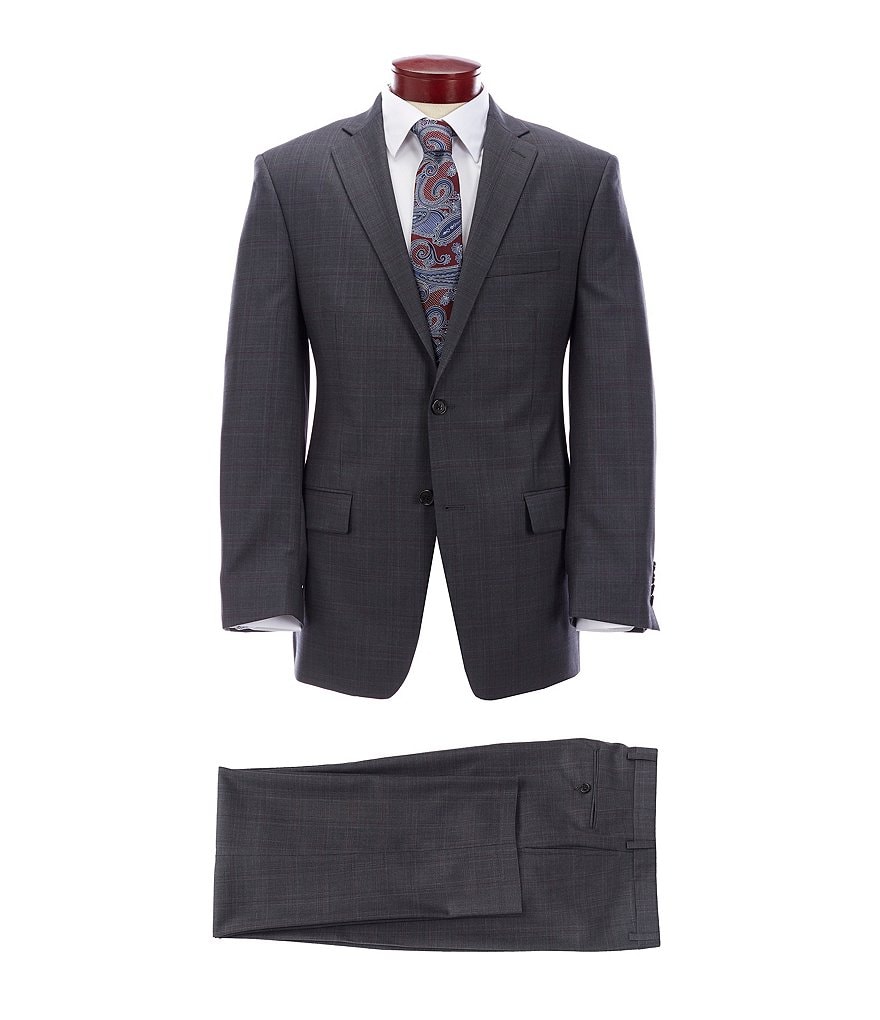 Ralph Ralph Lauren Athletic Fit Charcoal Plaid Wool Suit