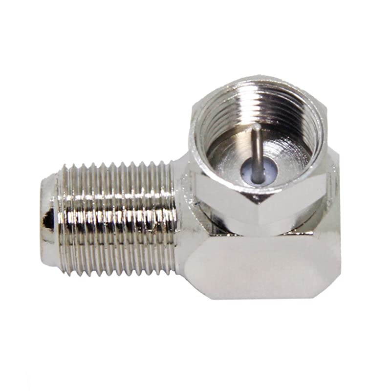 Rght Angle Coax 10Pack F Type Male to Female Coaxial Cable Connector  90 Degree Adapter for Wall Mounted TV Modem Wall Plate Satellite Receiver