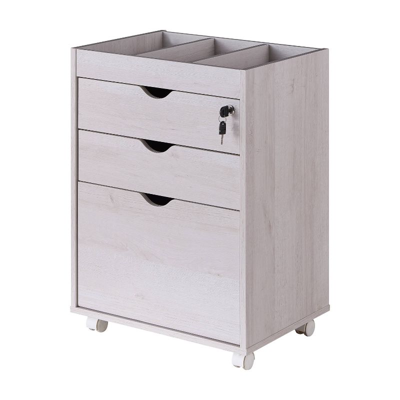 Drina Mobile Locking File Cabinet White - HOMES: Inside + Out