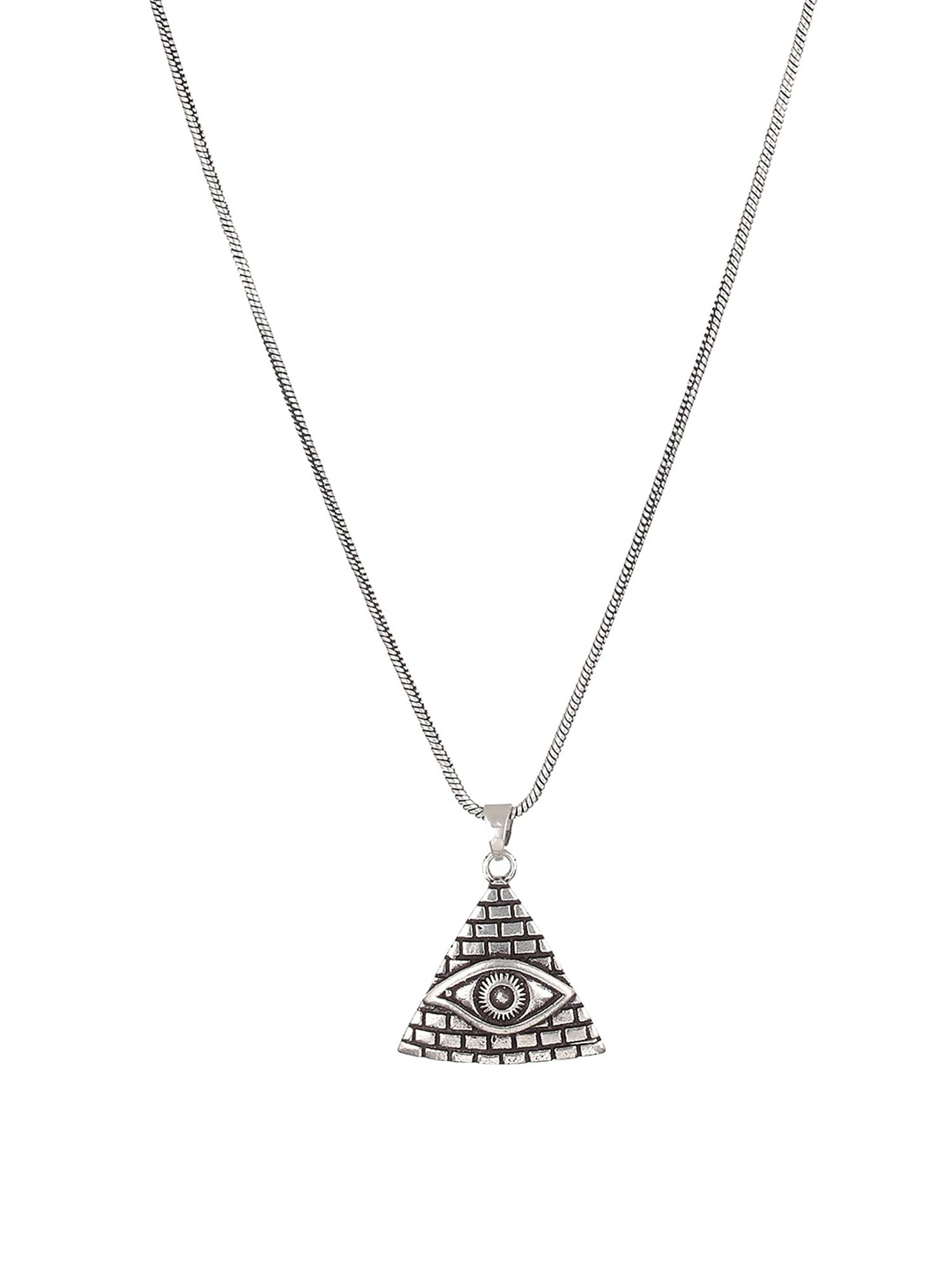 Bold by Priyaasi Triangle Eye Black Casual Pendant With Chain for Men