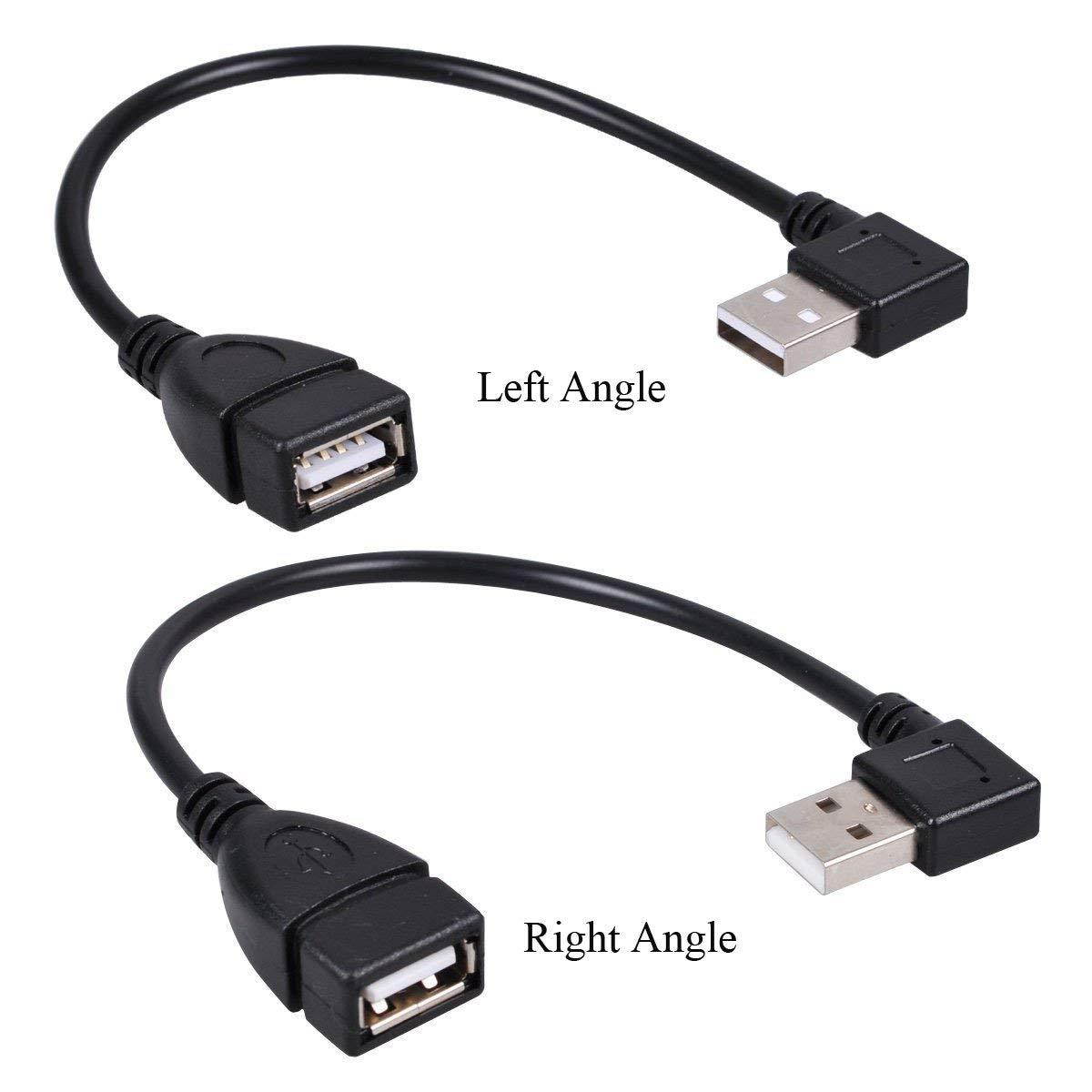 UCEC USB 2.0 Extension Cable - Left and Right Angle A Male to Female - 0.7 Feet (20cm)