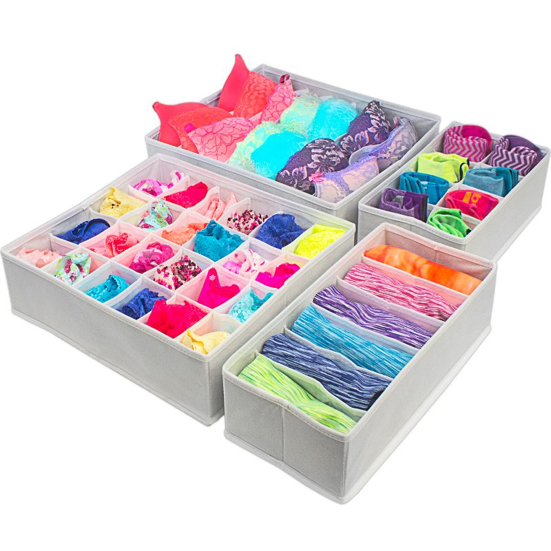 4pc Sorbus Cube Storage Box White