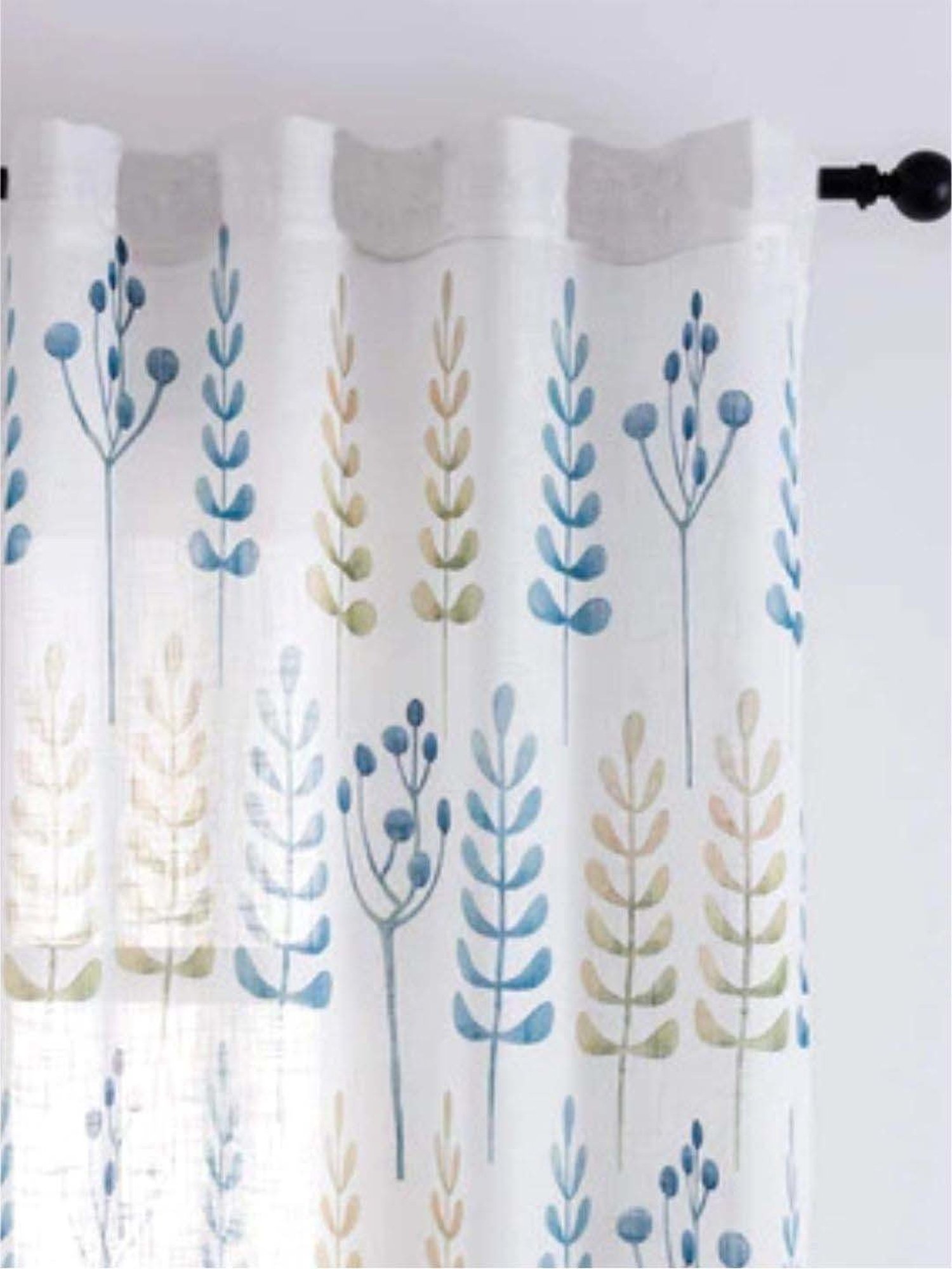 Urban Space Multicolor Linen 5 Ft. Window Curtain With Rod Pocket - Set of 2