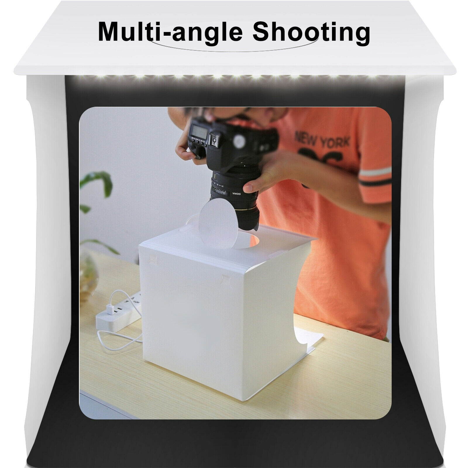 Portable Light Room Photo Photography Lighting Tent Kit Cube Box 6Pcs Backdrops