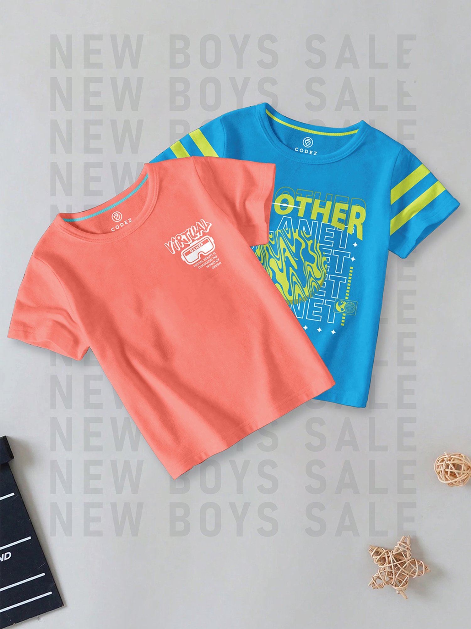 Codez Boys Multicolor Printed T-Shirt (Pack Of 2)