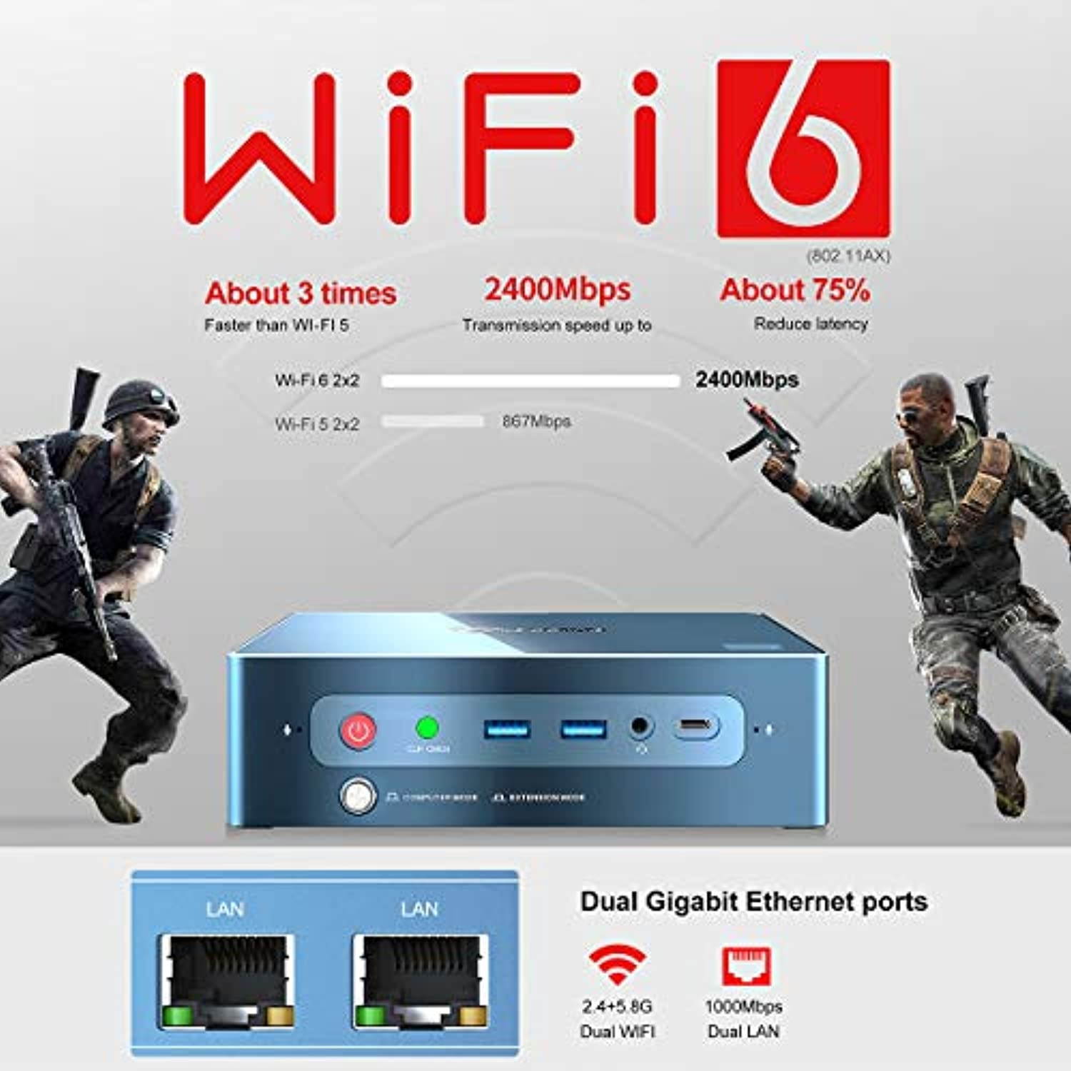 Beelink GTR PRO Mini PC Windows 10 Pro,AMD Ryzen 5 3550H Processor(up to 3.7 GHz) 16GB DDR4 512GB NVMe SSD+1TB HDD,WiFi 6,BT5.0,Dual Gigabit Ethernet,Multi-Screen Interactive,4K Hi-Fi soundGaming PC