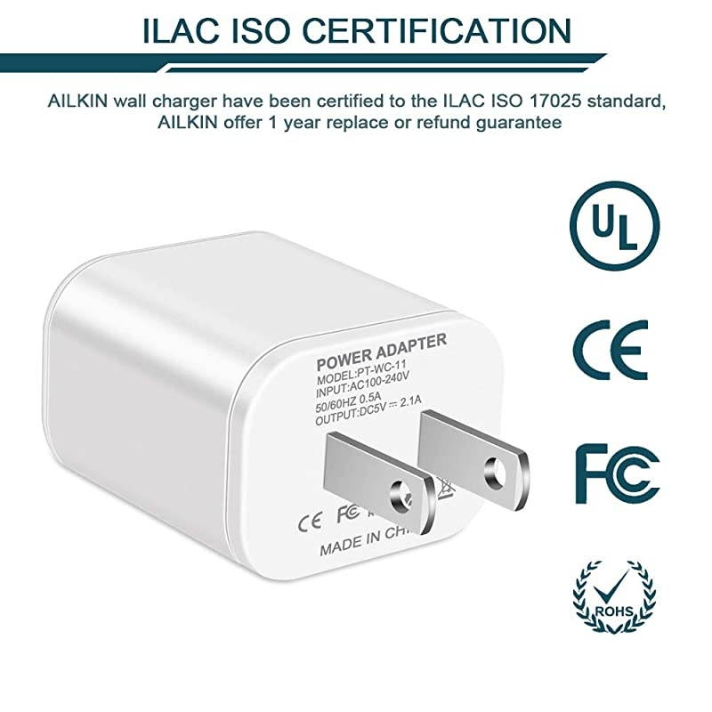 USB Charging Block  Dual Port Wall Charger USB Box Power Adapter Cube Charge Base USB Charger Plug Power Brick Compatible with Phone X 8 7 6 Samsung S9 S8 S7 LG ZTE Kindle and More