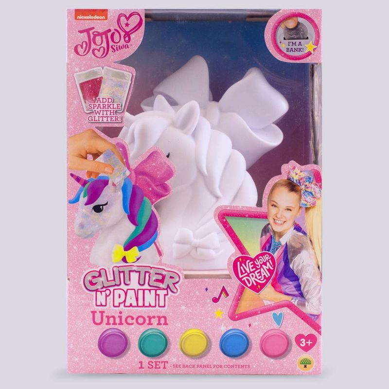 JoJo Siwa Glitter N' Paint Unicorn Coin Bank - Peachtree Playthings