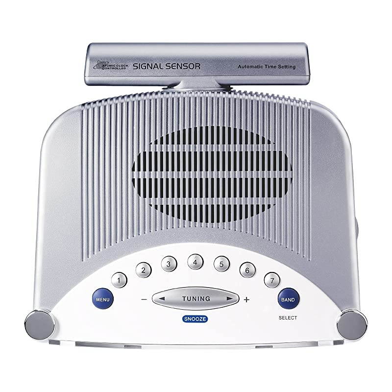 RCR22 Atomic Clock with FMRDS AM Auxin Digital Tuning Clock Radio silver one size