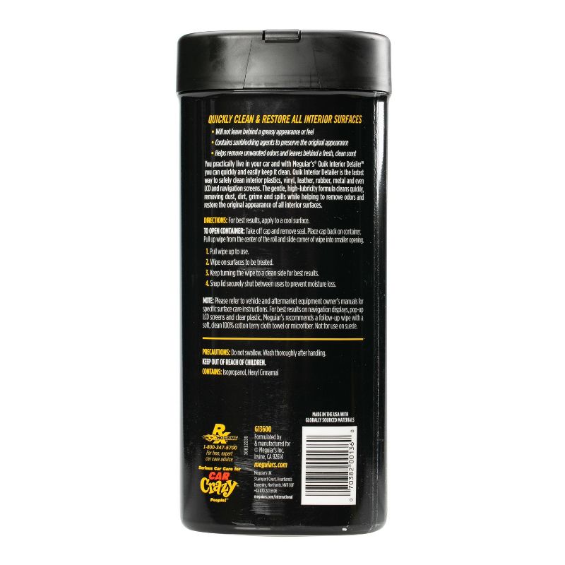 Meguiars 25ct Interior Detailer Wipes