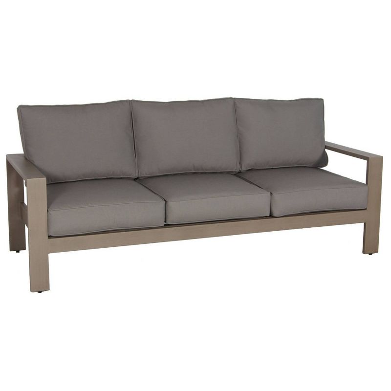 Aruba Patio Sofa with Sunbrella Cushions - Gray - Teva Patio Furniture