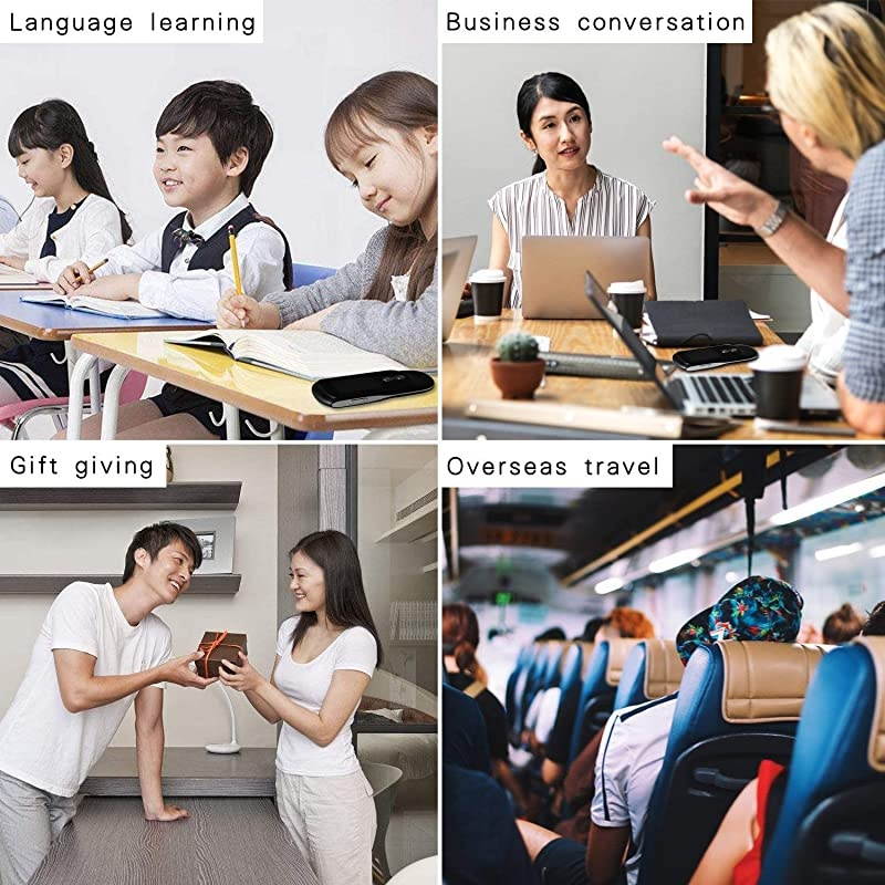 Voice Translator Device with 2.4 Inch IPS Touch Screen 4G WiFi Two Way Real Time Instant Language Translator Support 26 Languages for Learning Travel Shopping Business Black