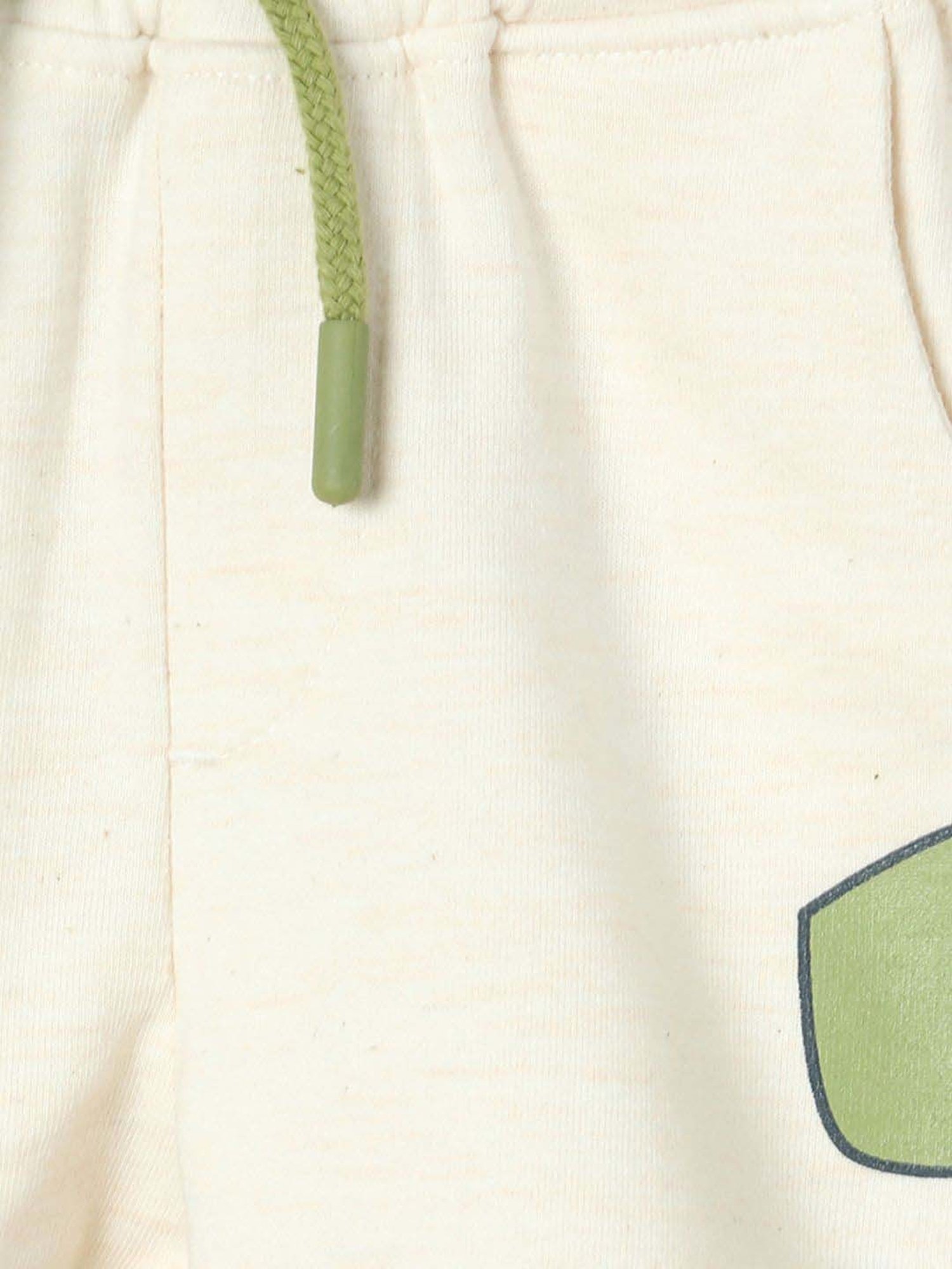 Juniors by Lifestyle Boys Cream & Green Cotton Printed Shorts