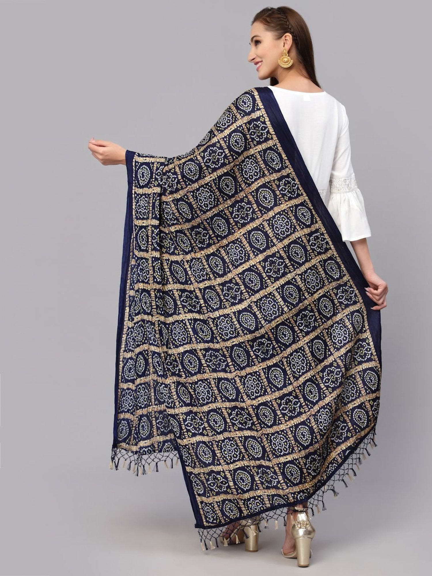 Stylum Navy Printed Dupatta
