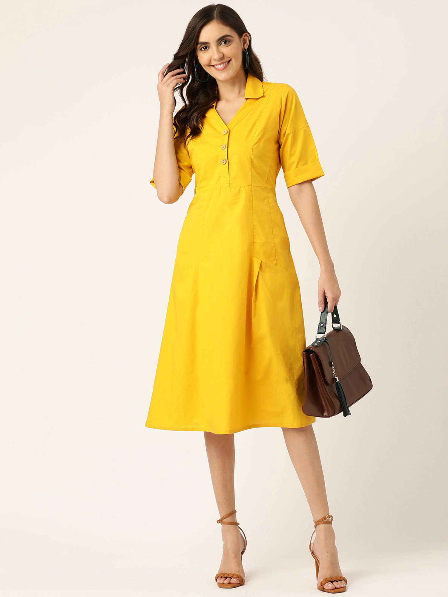 BRINNS Mustard Midi Dress