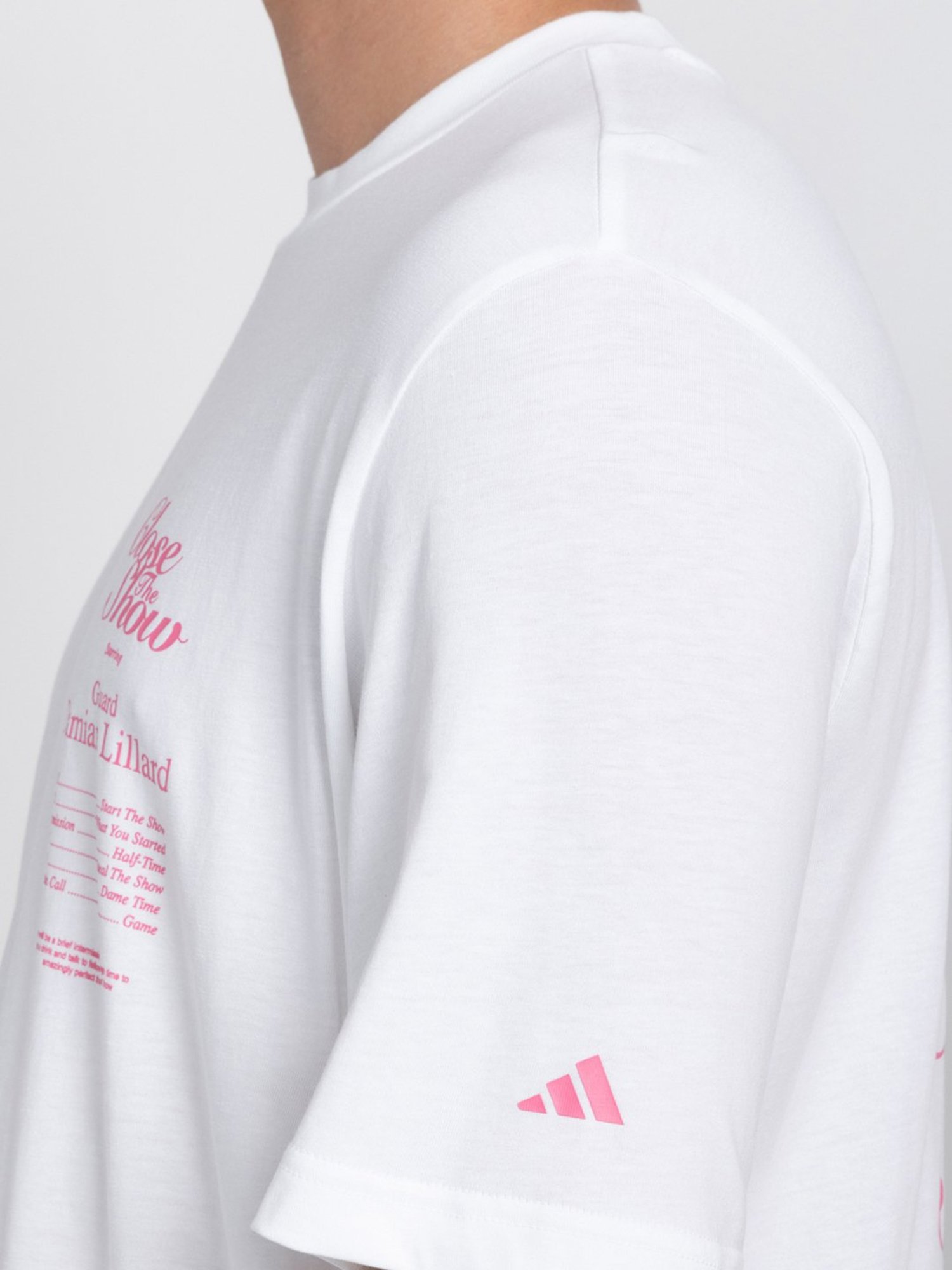 adidas DAME 9 White Regular Fit Cotton Crew T-Shirt